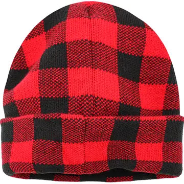 Buffalo Plaid Beanie - Red & Black